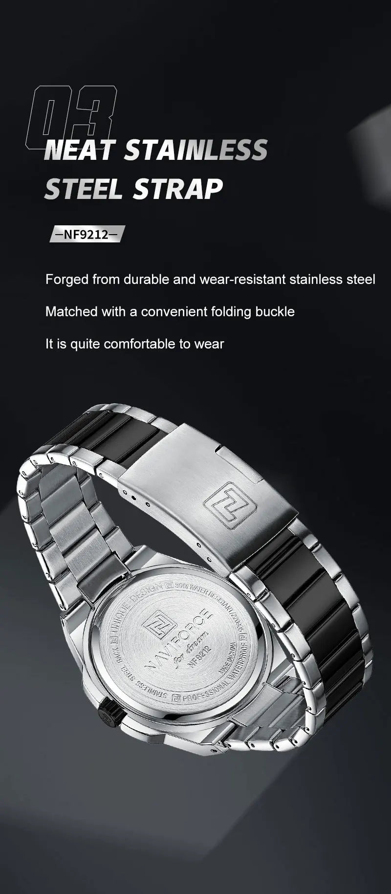Top Brand NAVIFORCE Men Quartz Watch Stainless Steel Band Casual Sport Male WristWatch Luminous Hot Sale Relogio Masculino