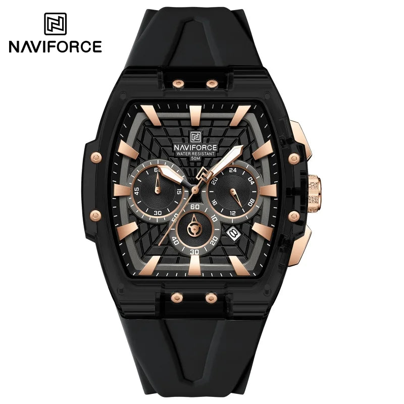 2026 New NAVIFORCE Mens Watches Top Brand Luxury Steel Mutifunction Chronograph Watch for Men Fashion Sports Quartz Men Clock