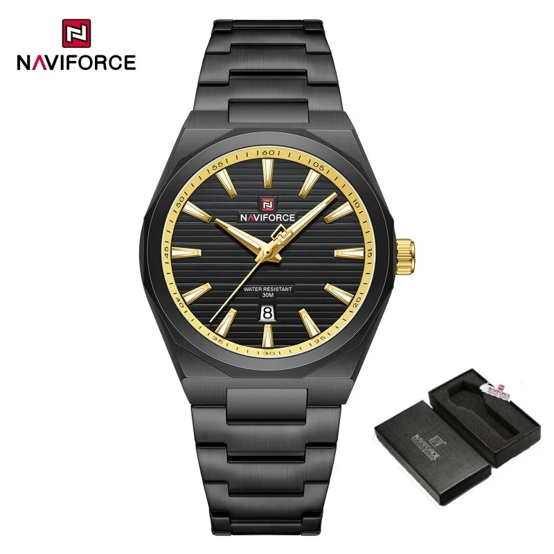 NAVIFORCE Fashion Waterproof Quartz Wristwatch Luminous Point Men Watch Date Display Sports Clock Man Watches Relogio Masculino
