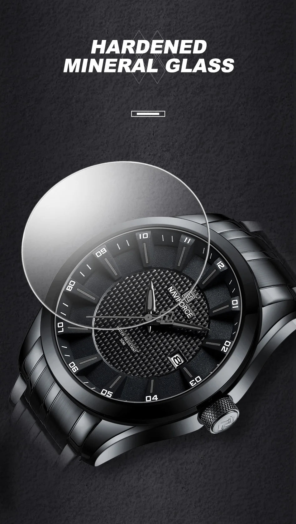 NAVIFORCE New Style Men's Quartz Business Watch Waterproof Sports Casual Stainless Steel Strap Men Date Clock Relogio Masculino