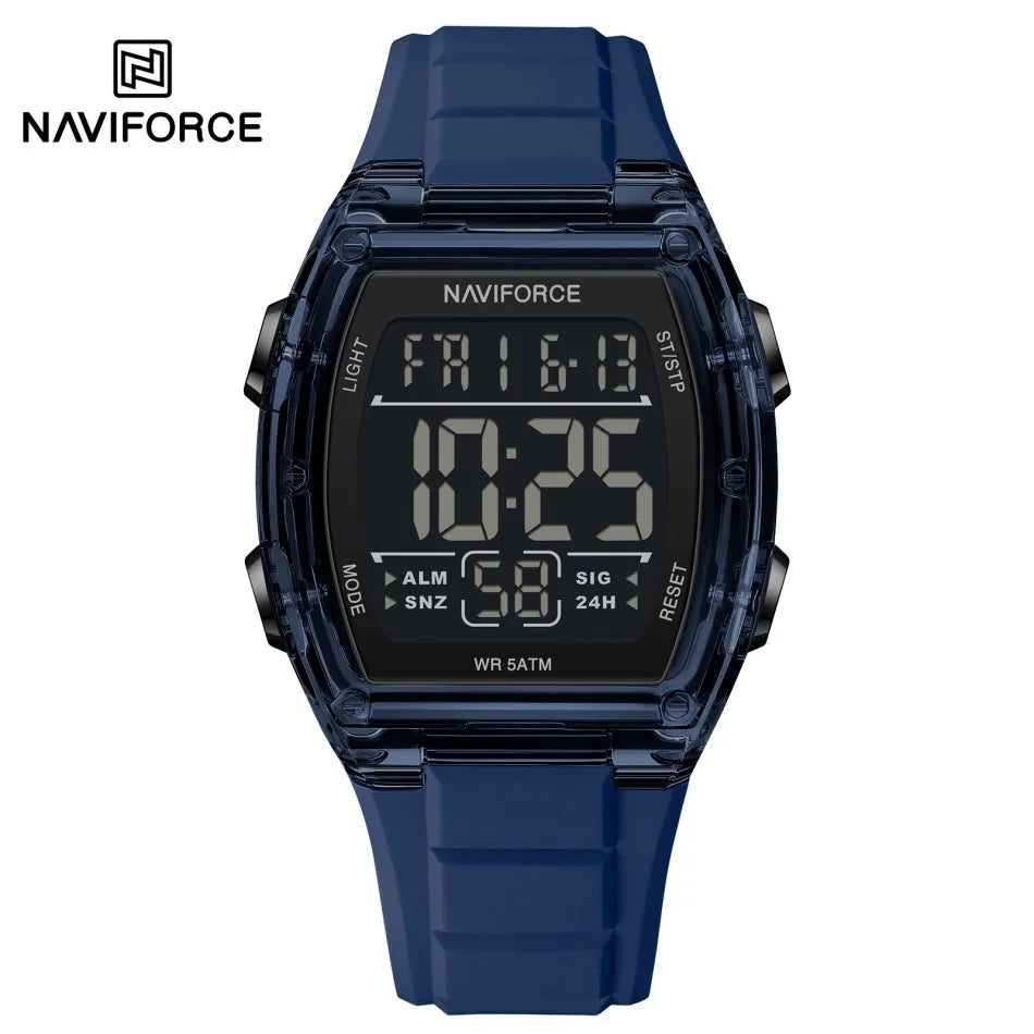 NAVIFORCE Men's Watch Alloy Dial Analog LCD Digital Display Sport Waterproof Quartz Wristwatch Date Chronograph Luminous Clock