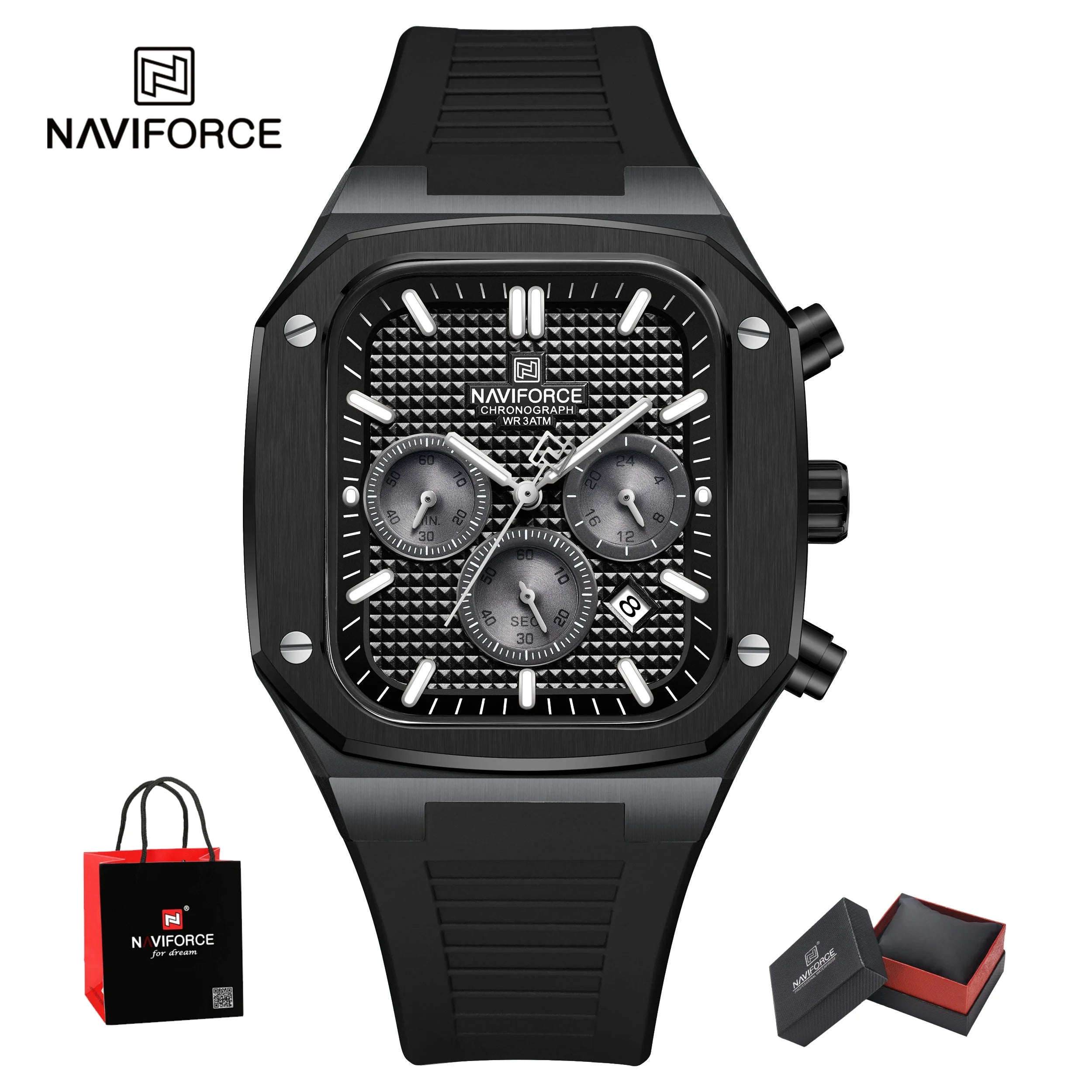 NAVIFORCE Brand New Men's Watches Luxury Date  Luminous Clock Chronograph Quartz Wristwatches Waterproof Relogio Masculino Gifts