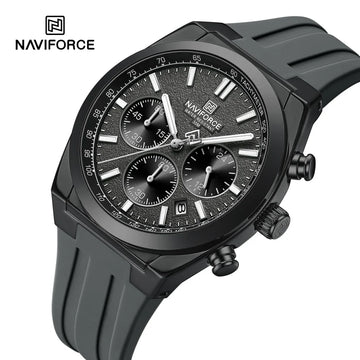 NAVIFORCE Waterproof Sport Watches for Men Military Multi-function Chronograph Wrist Watch Male Luxury Silica Strap Quartz Clock