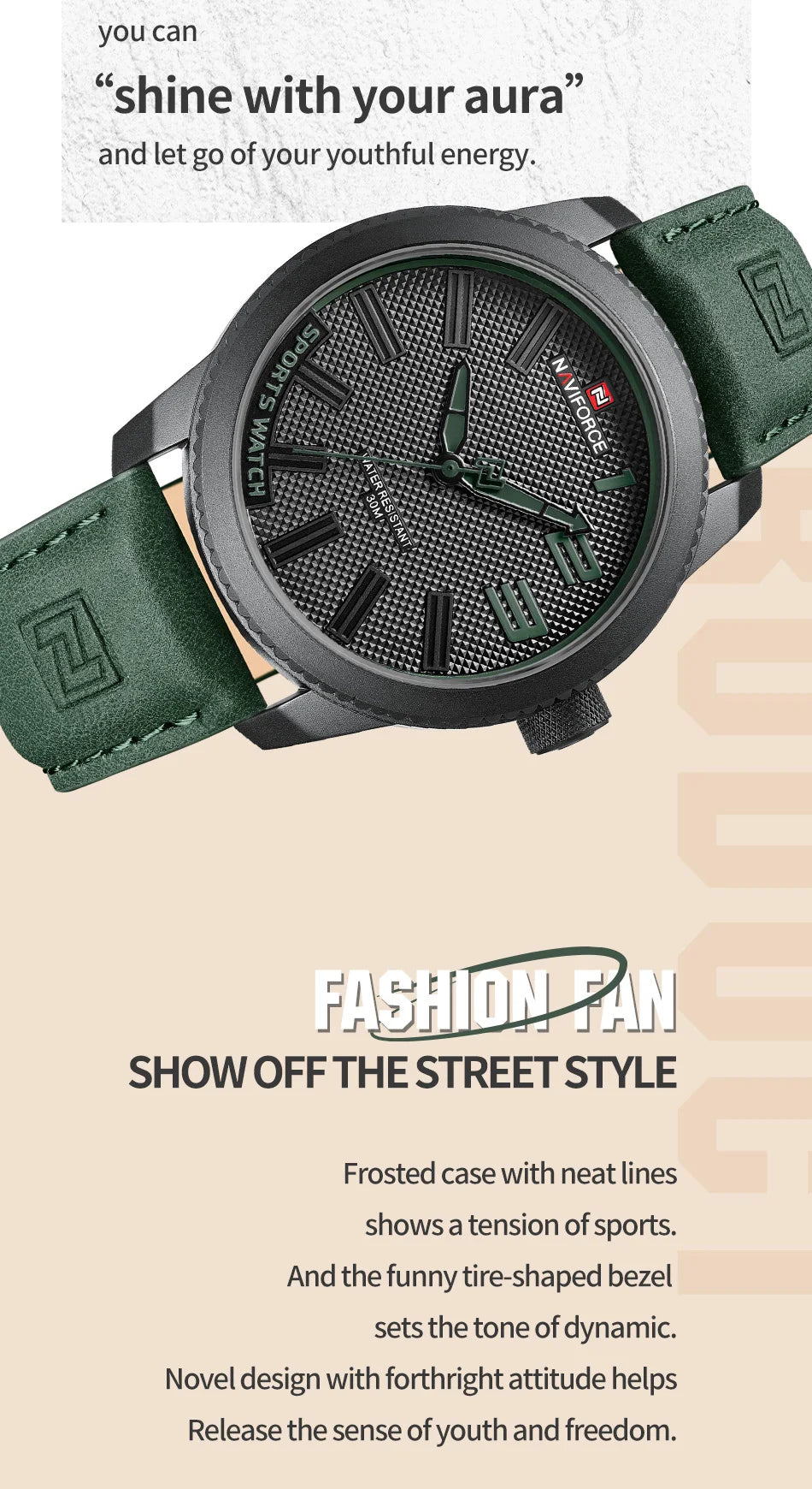 NAVOFORCE 2022 New Watch Men Leather Men's Casual Business Male Watch Waterproof Sport Wristwatch Hot Sale Relogio Masculino
