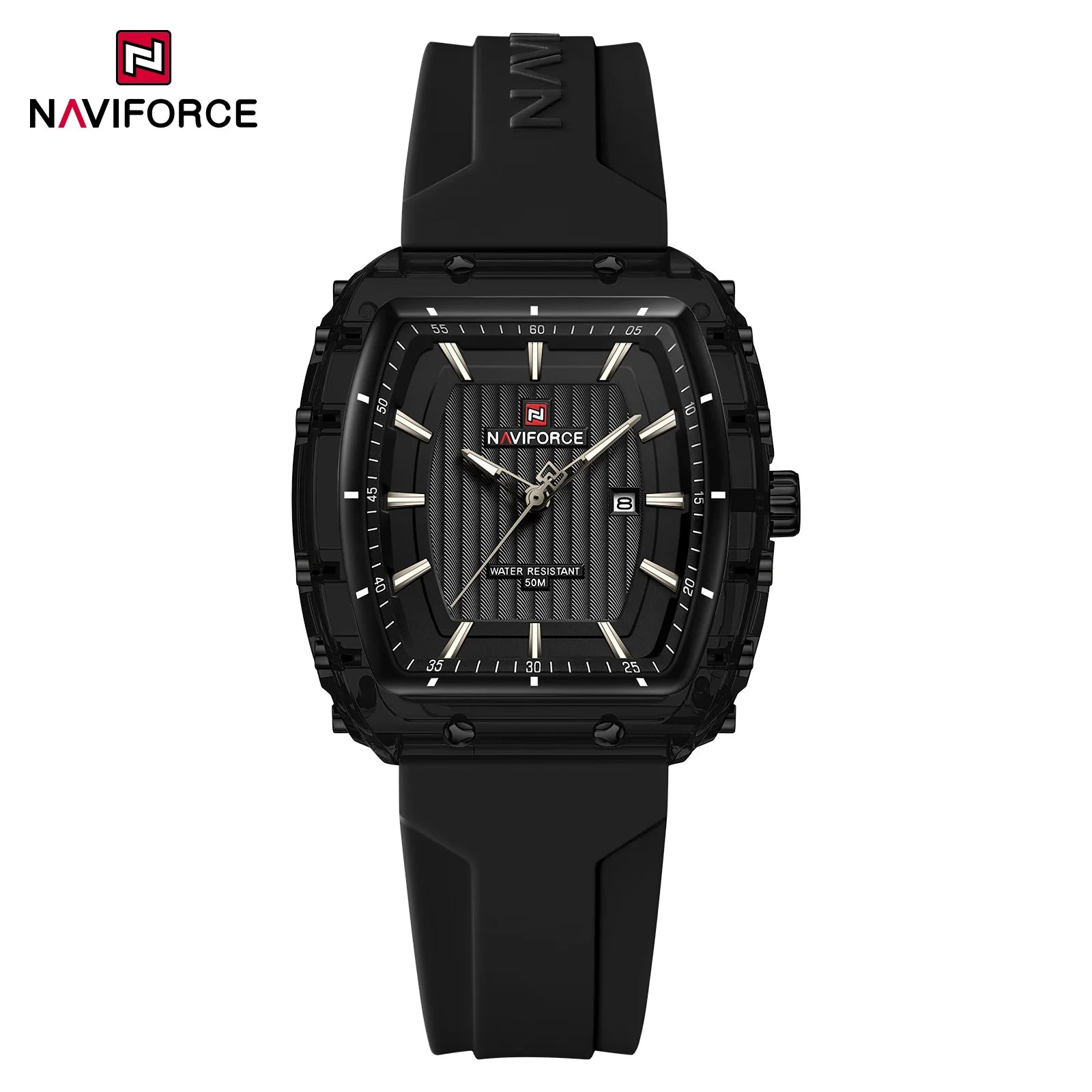 NAVIFORCE Ladies Wristwatches Fashion Comfortable Silicone Strap Date Women's Watches Quality Waterproof Female Luminous Clock