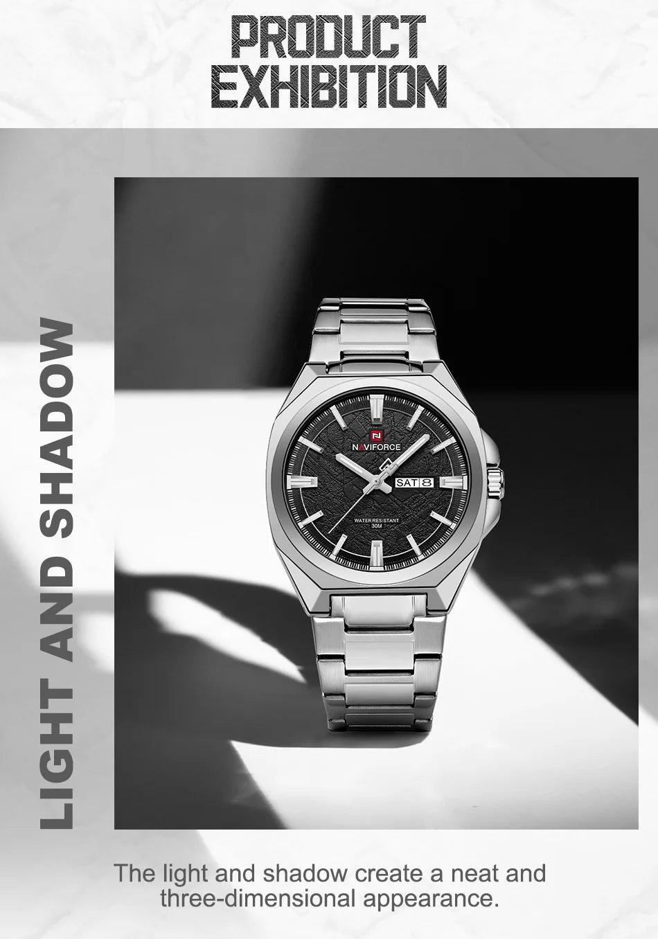 NAVIFORCE Watches for Man Quartz 30M Waterproof Luminous Hand Stainless Steel Business Male Fashion Wristwatch Relogio Masculino