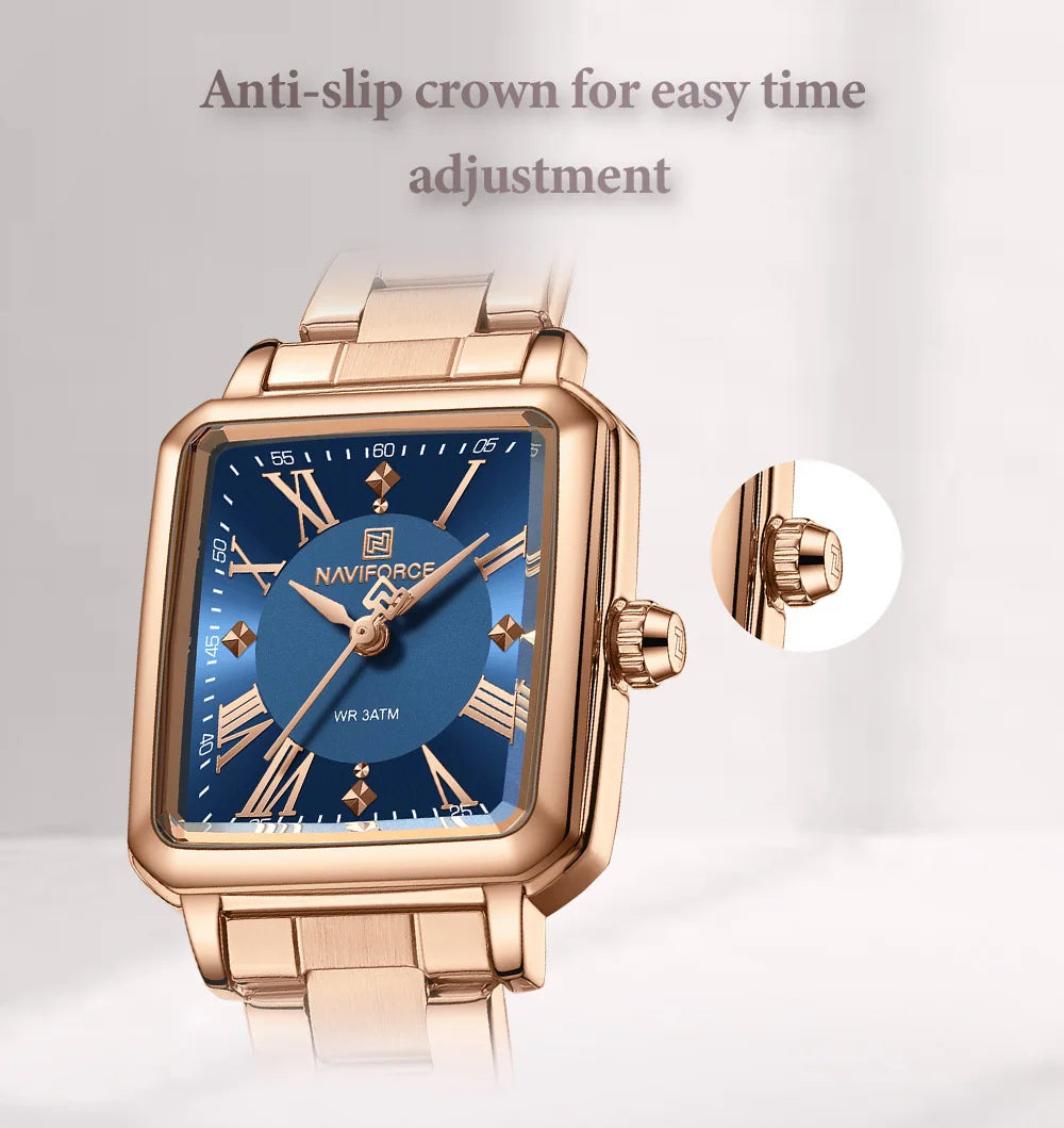 NAVIFORCE Women Watches Fashion Clock Stainless Steel Luxury Watch Simple Business Waterproof Wriswatch Ladies Relogio Feminino