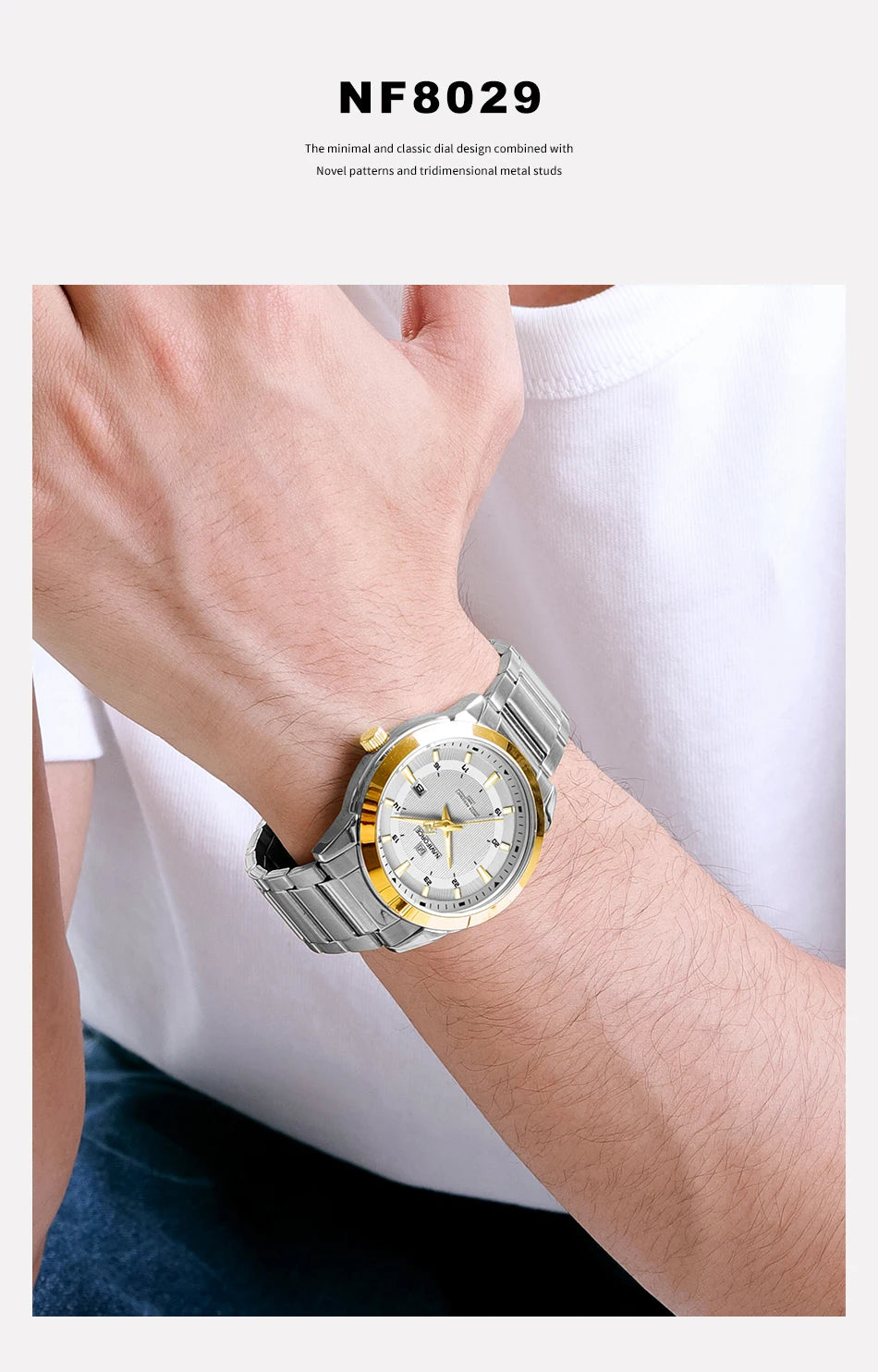 NAVIFORCE Brand New Fashion Casual Men Watch Stainless Steel Water Resistant Calendar Quartz Wristwatches Relogio Masculino 2023