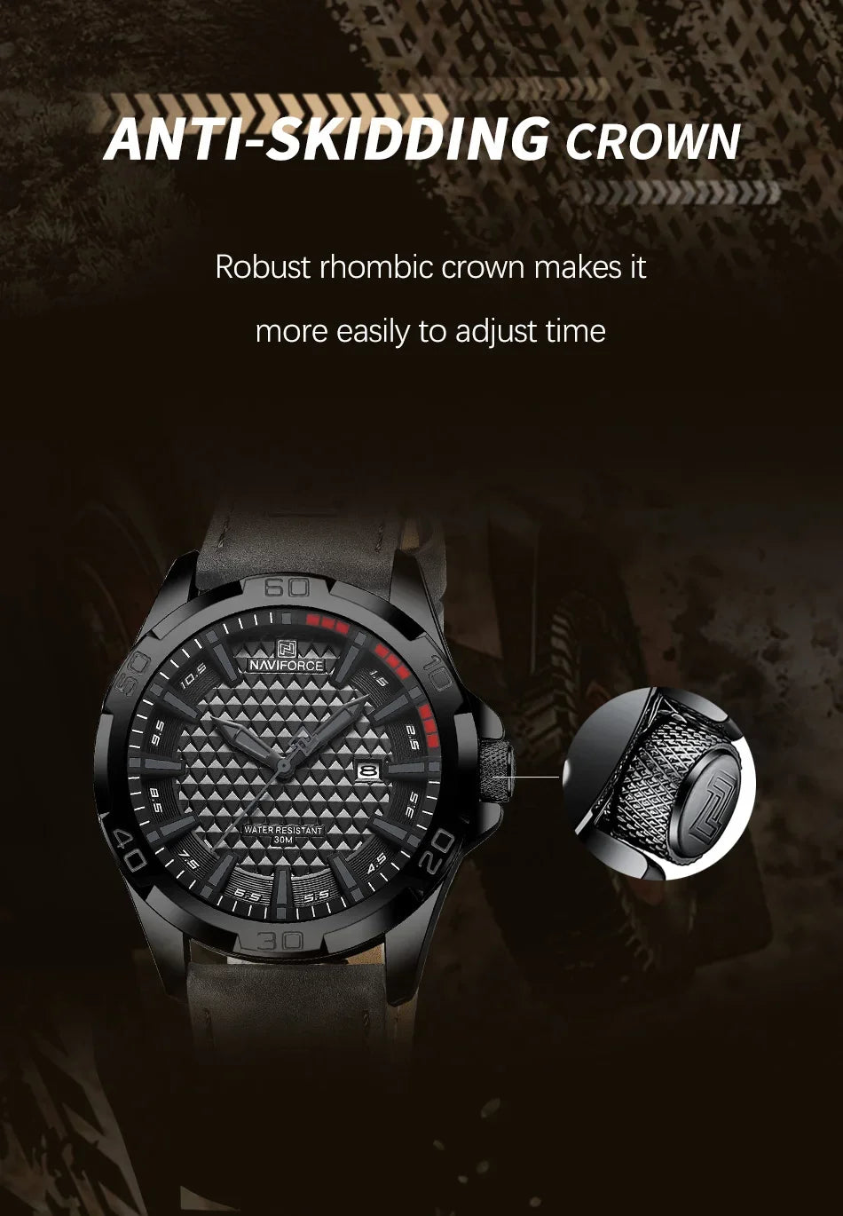 Top Brand NAVIFORCE Male Fashion Luxury WristWatch Men Quartz Watch Sports Shockproof Waterproof Leather Casual Package Gifts