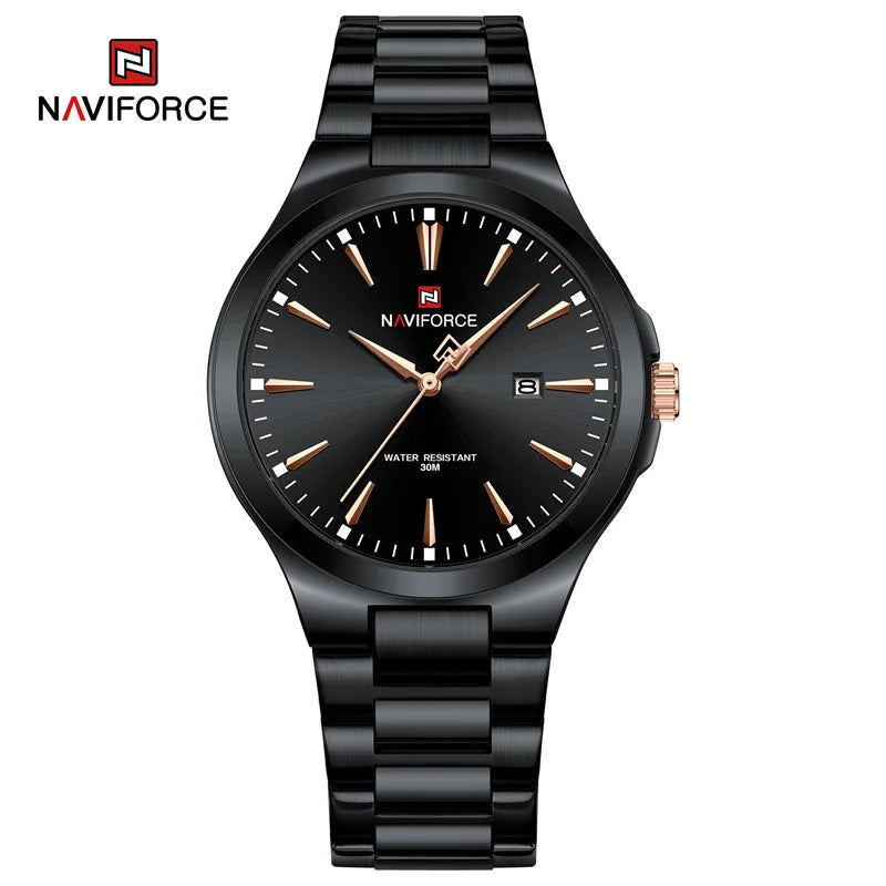 NAVIFORCE Original Fashion Watches for Men Stainless Steel Simple Elegant Clock Male Waterproof Wrist Watch Relogio Masculino
