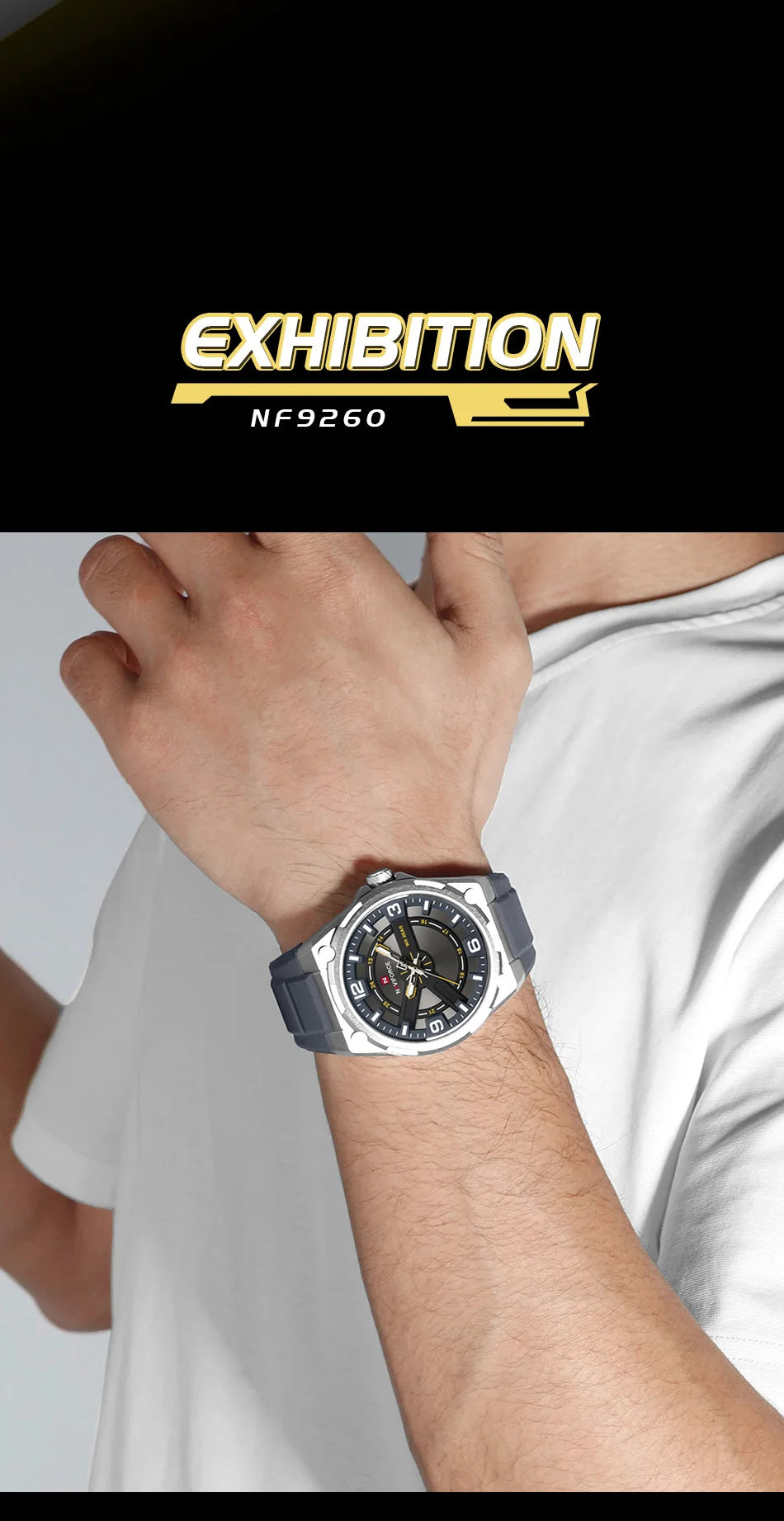 NAVIFOCE Luxury Business Men Waterproof Sport Watch Quartz Clock with Wheel Dial Silicone Man Gift Wristwatch Relogio Masculino