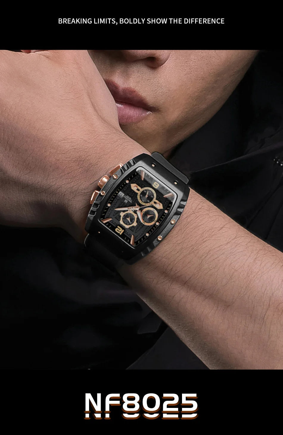 NAVIFORCE Brand New Design Men's Watches Silicone Band Military Quartz Wristwatches Fashion Waterproof Clock Relogio Masculino