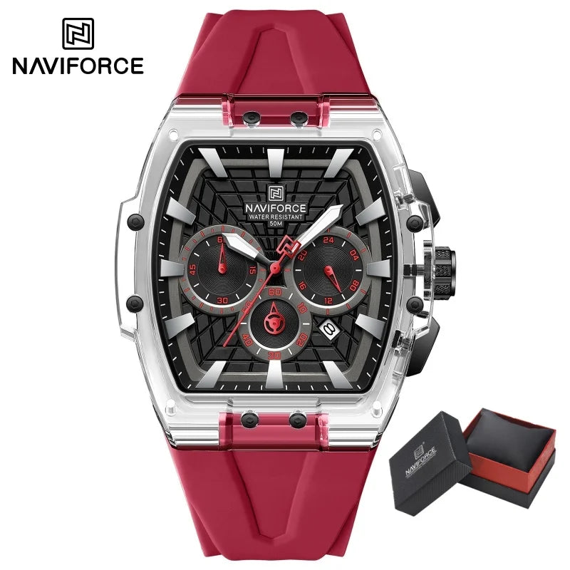 NAVIFORCE Top Brand Watches Men Quartz 5ATM Waterproof Date Luminous Clocks Trendy Sport Outdoor Chronograph Wristwatch for Male