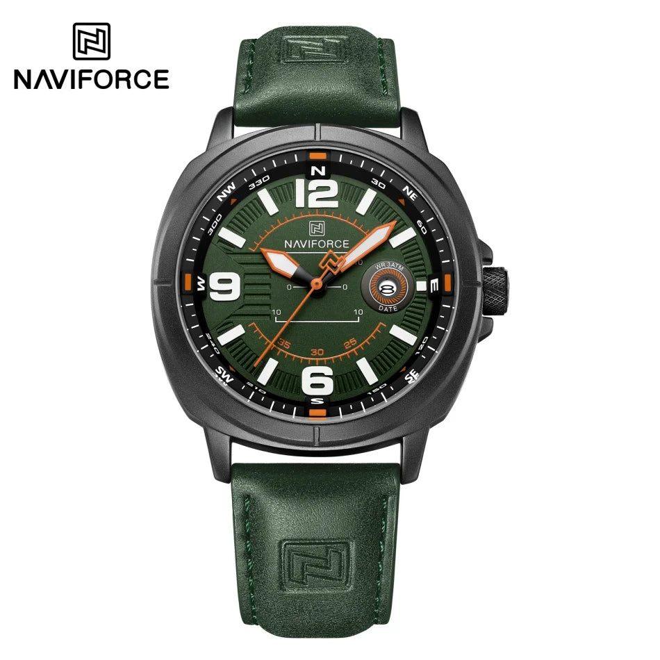 NAVIFORCE New Watches for Men Quartz Calendar 3ATM Waterproof Clocks High Quality PU Strap Male Business Wristwatch Reloj Hombre