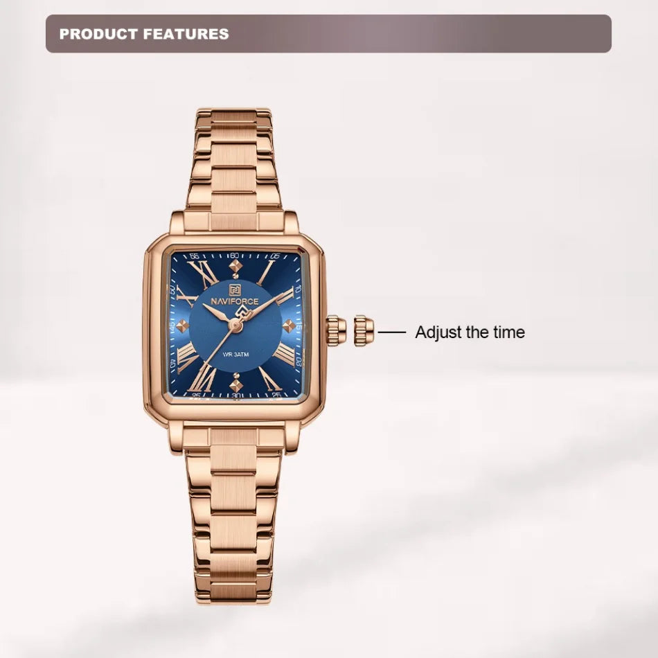 NAVIFORCE Women Watches Fashion Clock Stainless Steel Luxury Watch Simple Business Waterproof Wriswatch Ladies Relogio Feminino