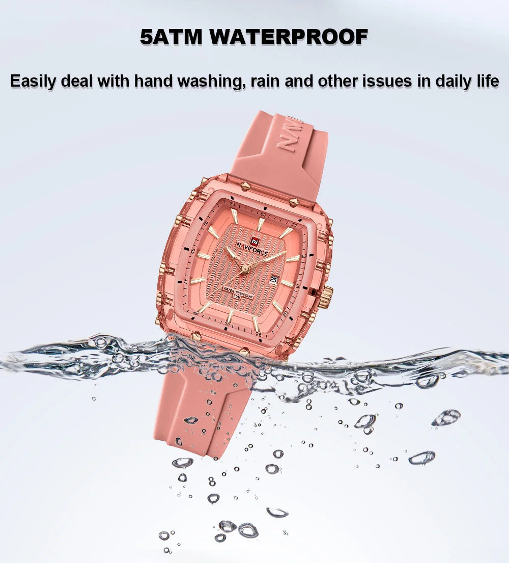 NAVIFORCE Women Watch Luxury Brand Fashion Simple Quartz Calendar Ladies Watch Waterproof Wristwatch Lady Clock Relogio Feminino