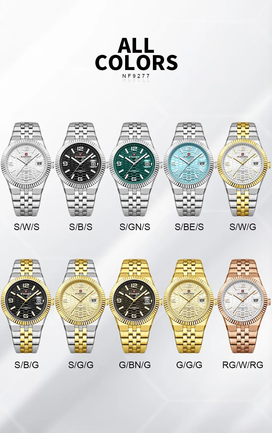 NAVIFORCE Men Watches Quartz Auto Date 3ATM Waterproof Stainless Steel Classic Male Luxury Fashion Business Wristwatch Gift Box