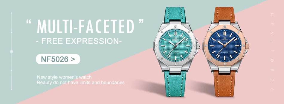 NAVIFORCE Luxury Women's Watch Set with Steel Mesh Band Creative Design Female Clock Relogio Feminino Includes Watch Box for Sal