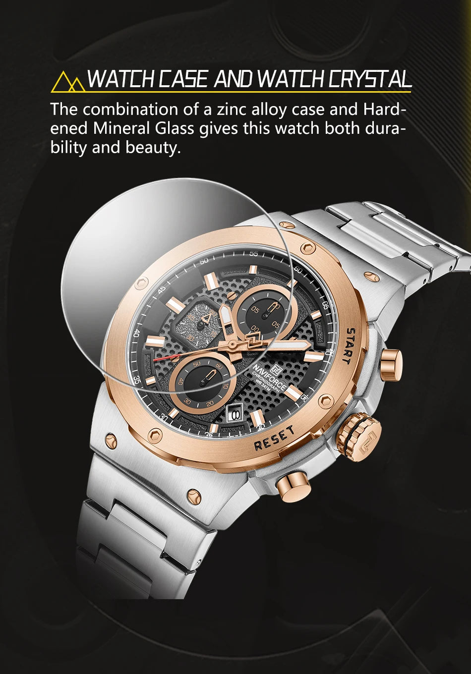NAVIFORCE 2025 Man Quartz Watch Sport Military Watch For Men Waterproof Luminous Date Chronograph Stainless Steel Men's Watches
