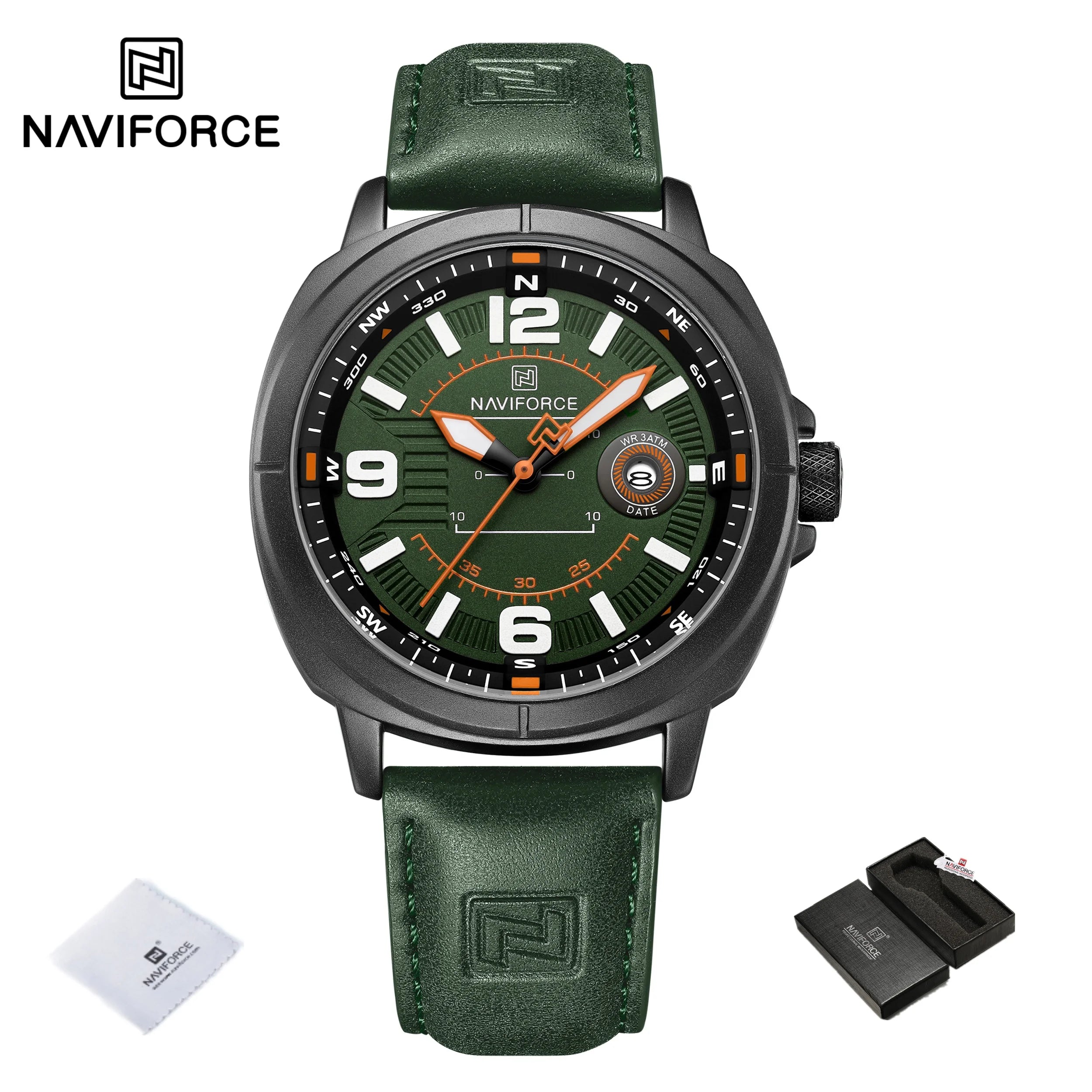 NAVIFORCE New Watches for Men Quartz Calendar 3ATM Waterproof Clocks High Quality PU Strap Male Business Wristwatch Reloj Hombre
