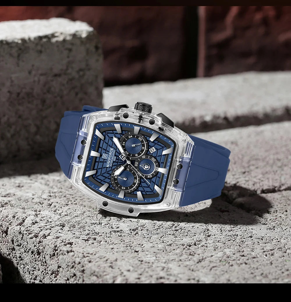 NAVIFORCE Top Brand Watches Men Quartz 5ATM Waterproof Date Luminous Clocks Trendy Sport Outdoor Chronograph Wristwatch for Male