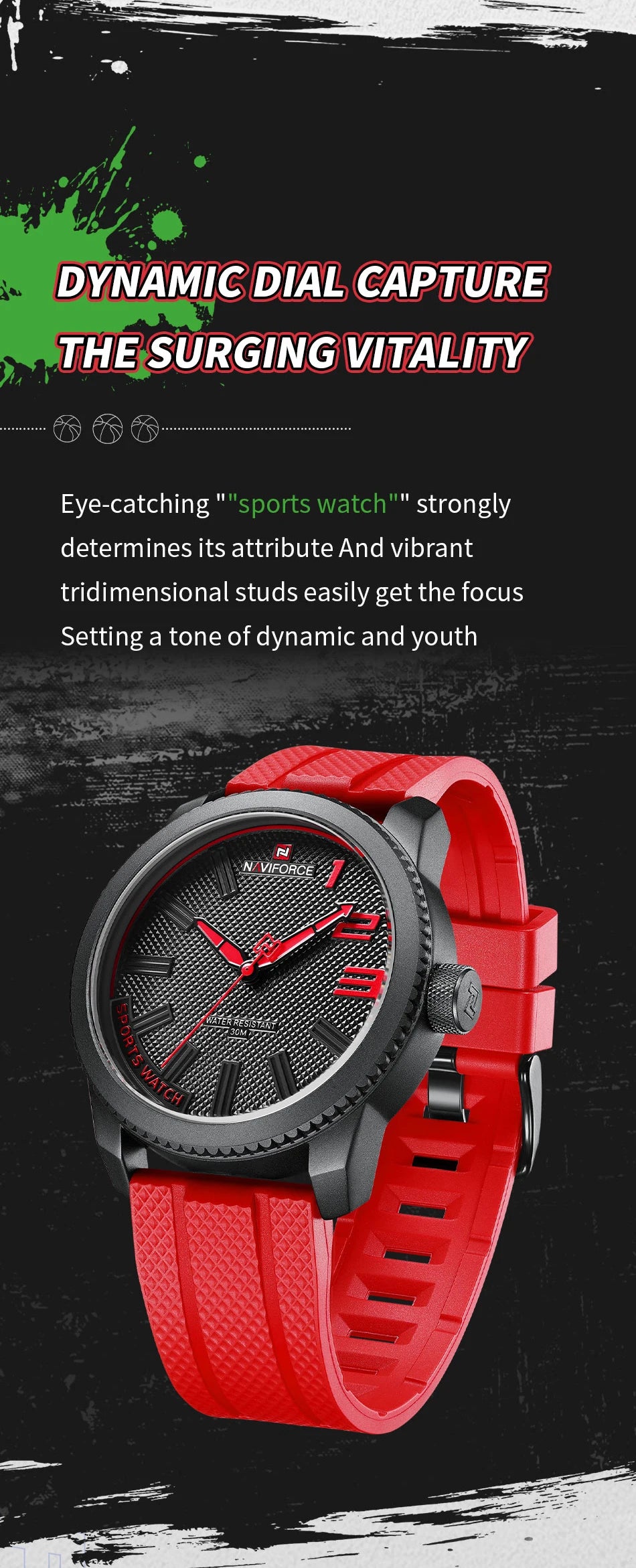 NAVIFORCE Luxury Silicone Strap Mens Watches Waterproof Sport Quartz Military Watch Men Clock Relogio Masculino 2022 New Arrival