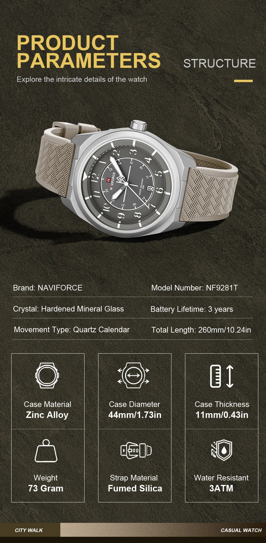 NAVIFORCE Men Quartz Watch 30M Waterproof Sports Luminous Wristwatch Fashion Silicone Strap Daily Casual Watches Reloj Hombre