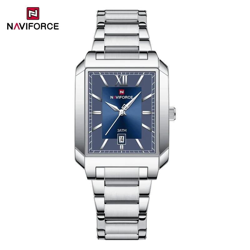 NAVIFORCE Luxury Couple Watch Stainless Steel Lover's Date Watches Quartz WristWatch For Women Men Simple Waterproof Clock Gift