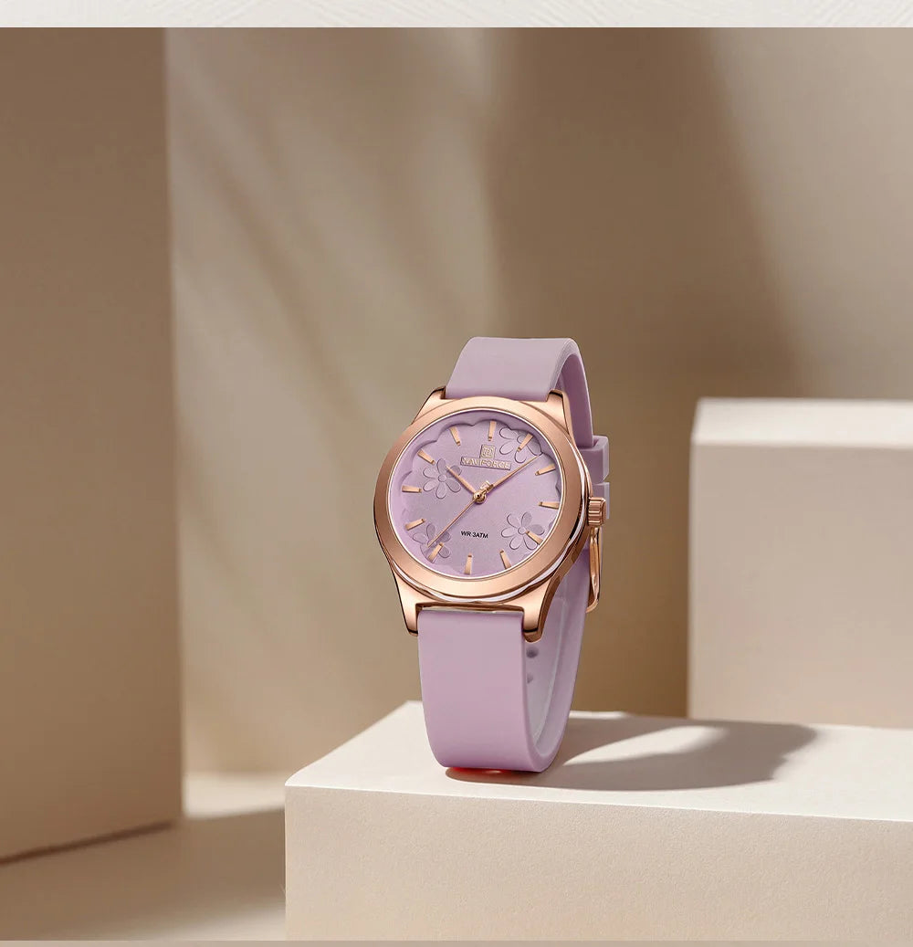 NAVIFORCE Simple Fashion Quartz Wristwatches Women Wrist Watches Silicone Strap Waterproof Watch Wholesale Hot Sale Reloj Mujer