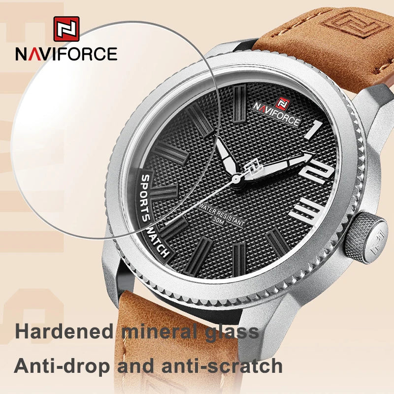 100% Original NAVIFORCE Watch For Men 2022 New Quartz Sport Waterproof Clock Fashion Luxury High Quality Male Leather Wrist Watc
