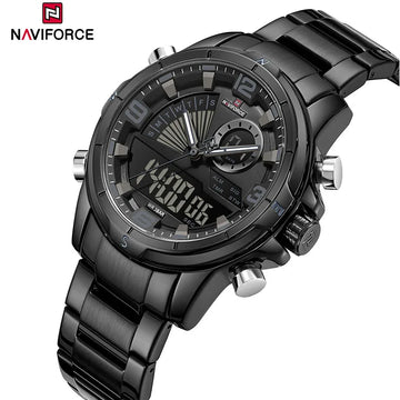 NAVIFORCE Luxury Mens Watches Military Chronograph Alarm Mode Quartz Wristwatches For Men Sports Month Calendar Waterproof Gift