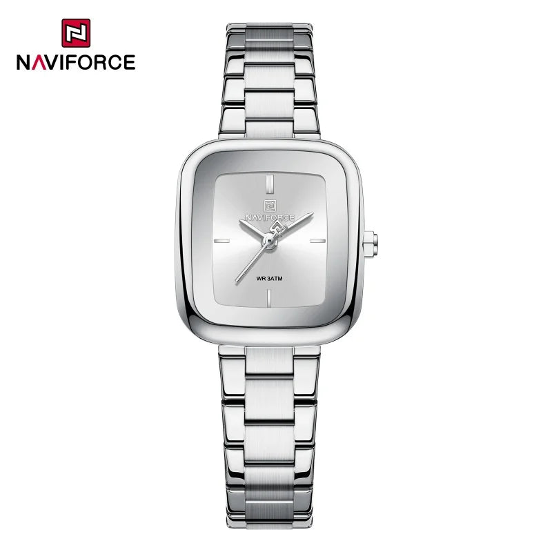 NAVIFORCE Unique Square Watches for Women 30M Waterproof Women's Stainless Steel Watches Sports Fashion Ultra Light Girls' Watch