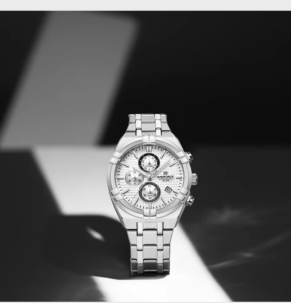 NAVIFORCE Original Men's Watches Waterproof Classics Quartz Wristwatches Stainless Steel Luminous Chronograph Clock 2023 Trend