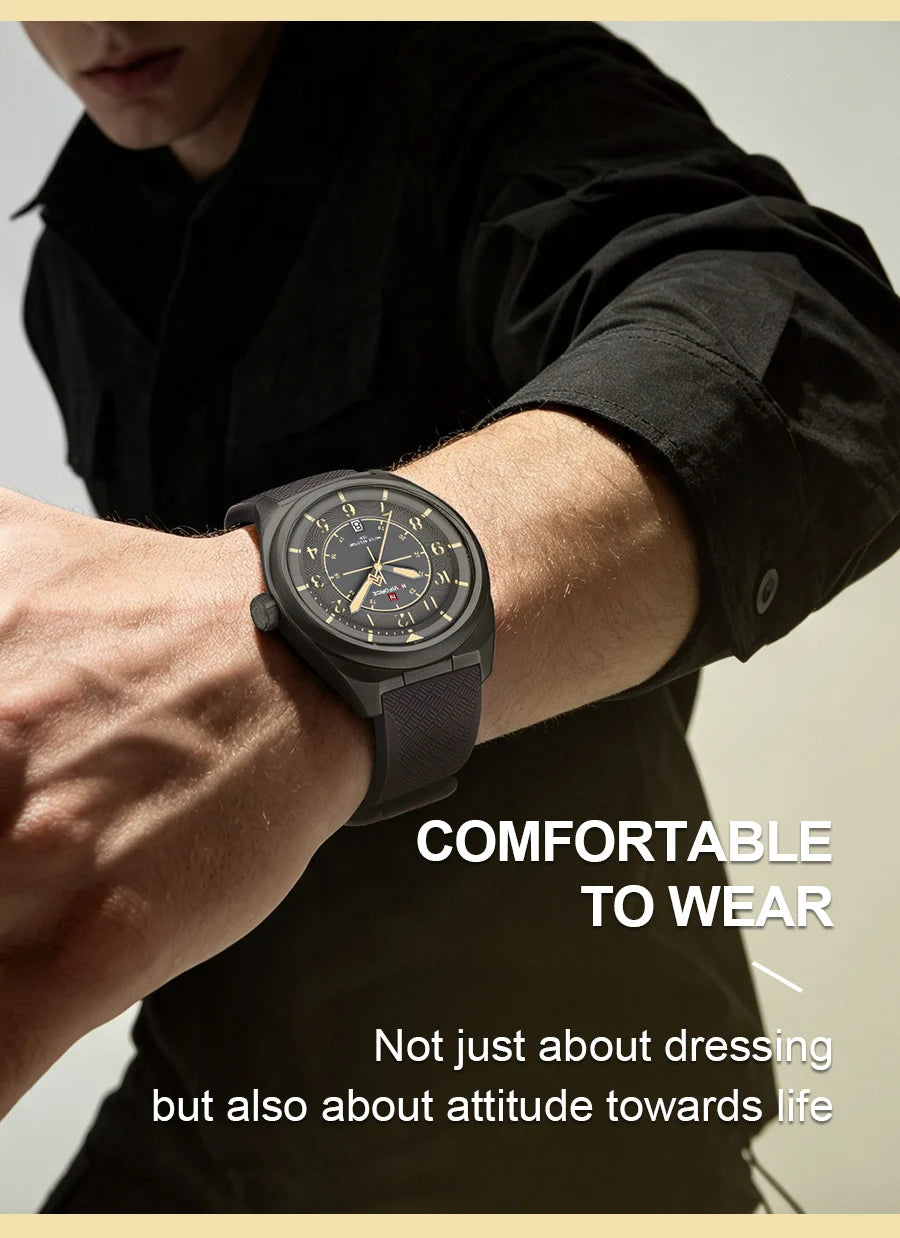 NAVIFORCE Men's Watch 30M Waterproof Quartz Calendar Silicone Strap Luminous Casual Sport Simple Fashion Man Wristwatch Gift Box