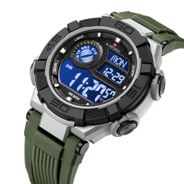 NAVIFORCE Man's Watch With Date Week Display LCD Digital Lightweight 24 Hour Alarm Clock 5ATM Waterproof Male Sports Wristwatch