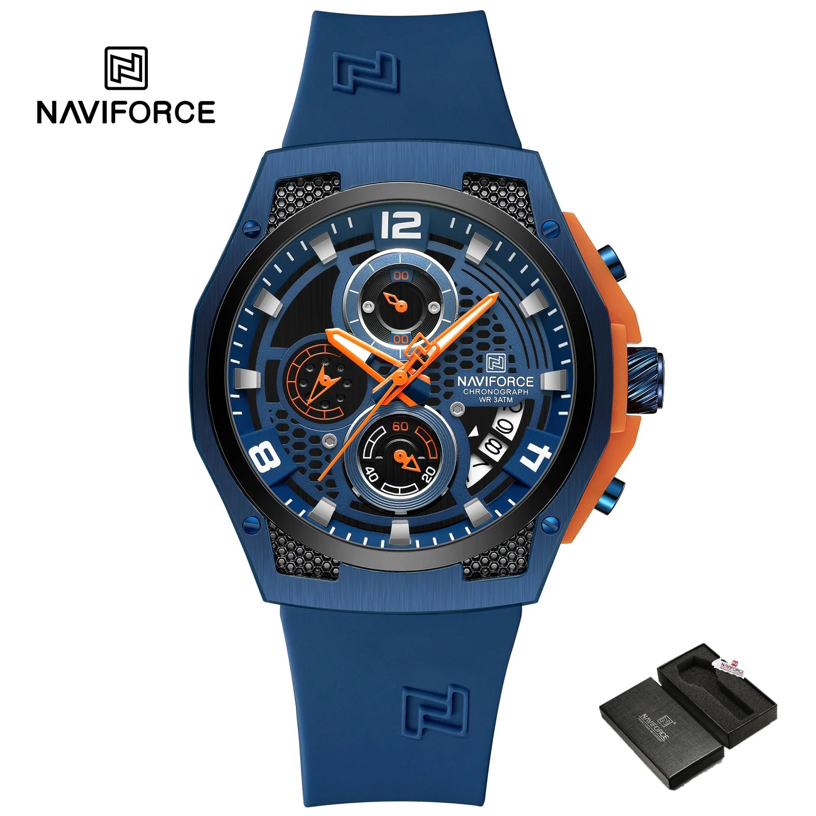 NAVIFORCE 2024 Larger Dial Men Military Watches Male High-end Quartz Calendar Fashion Design Wrist Watches PU Waterproof Clock