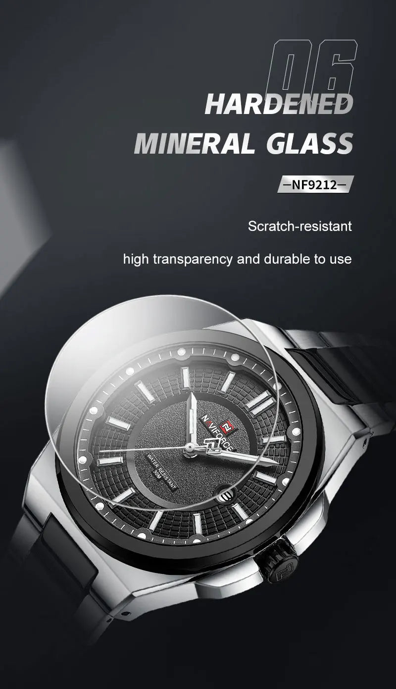 Top Brand NAVIFORCE Men Quartz Watch Stainless Steel Band Casual Sport Male WristWatch Luminous Hot Sale Relogio Masculino