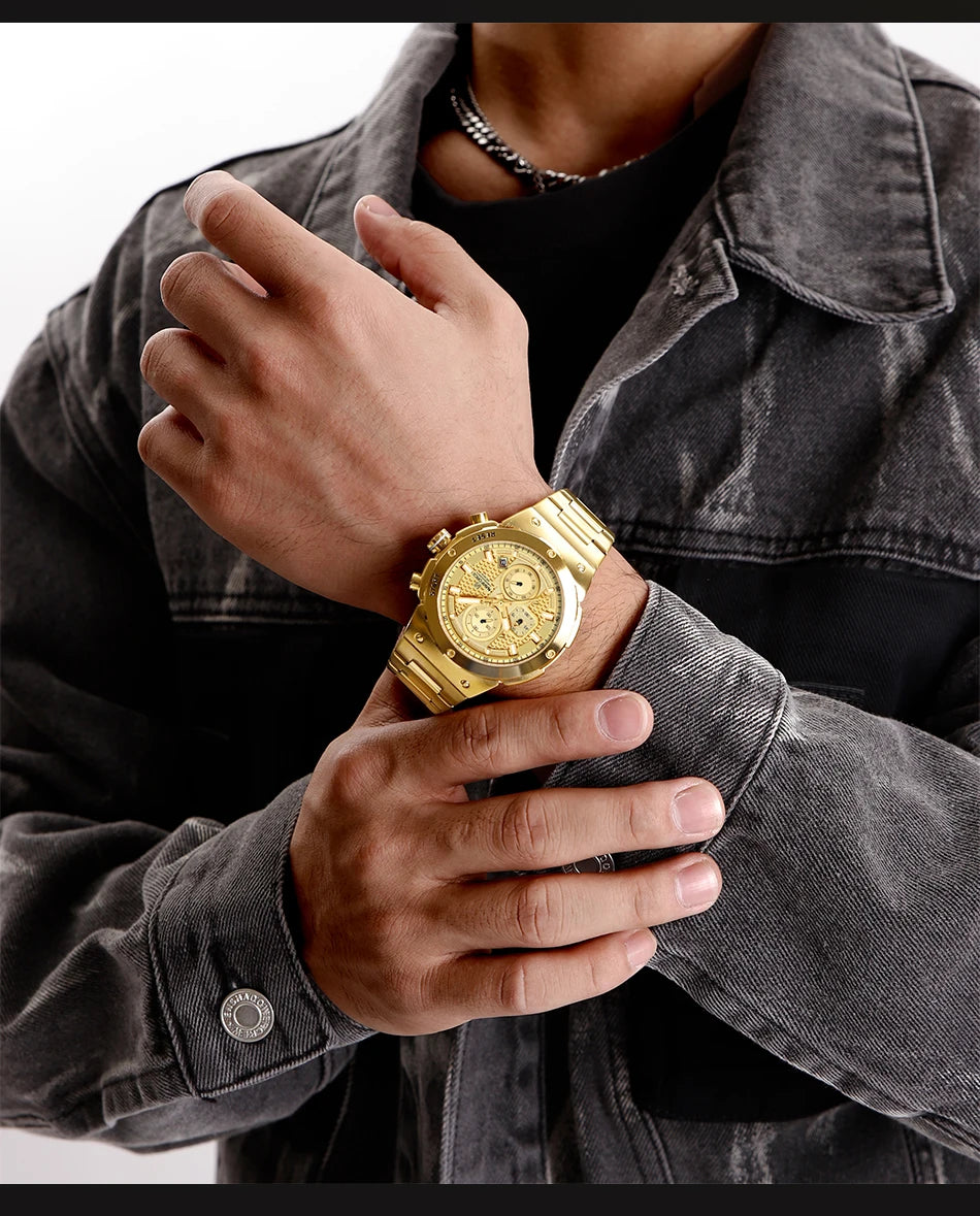 NAVIFORCE Top Luxury Men Watches Luminous Date Waterproof Chronograph Quartz Man Watch Stainless Steel Sport Military Wristwatch