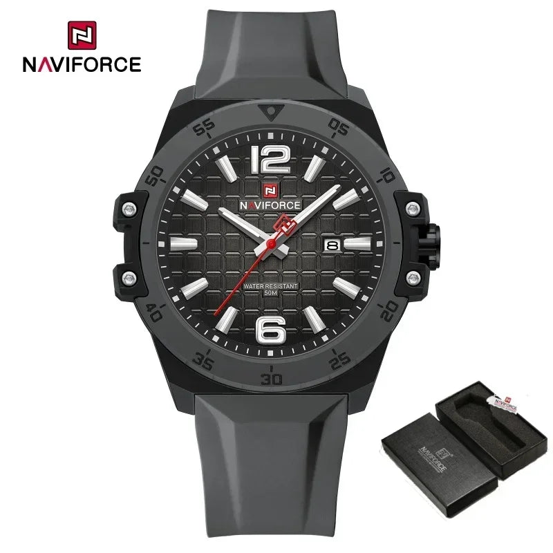 Original Brand NAVIFORCE Fashion Men's Watches Luxury Quartz Sport Silicone Band Wristwatch Waterproof Luminous Clock Male Gift