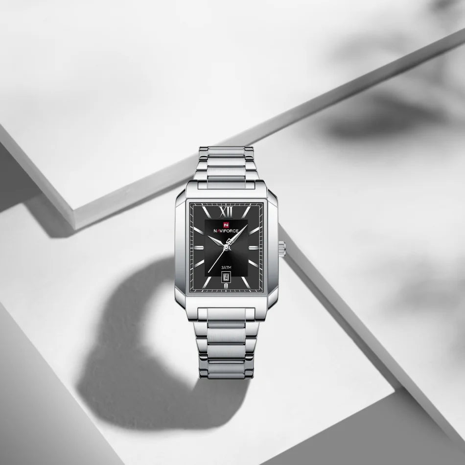 NAVIFORCE Luxury Couple Watch Stainless Steel Lover's Date Watches Quartz WristWatch For Women Men Simple Waterproof Clock Gift