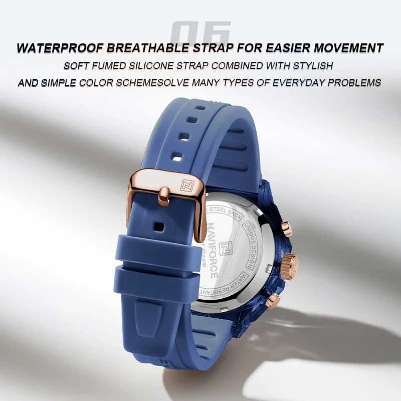 NAVIFORCE Watches For Woman Quartz Dual Display 5ATM Waterproof Ladies Casual Fashion Sports Girls Outdoor Wristwatch Gifts Box