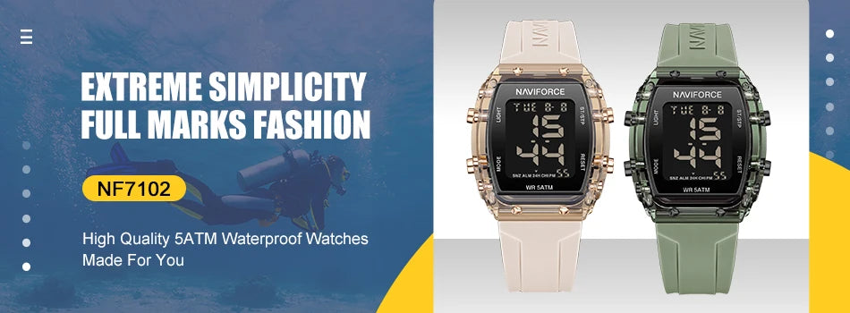 NAVIFORCE Fashion Watches for Men Luxury Business Stainless Steel Strap Quartz Wristwatches Waterproof Calendar Luminous Clock
