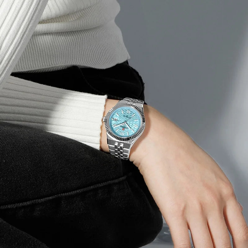 NAVIFORCE Luxury Women Quartz Calendar Watch 30M Waterproof Luminous Steel Strap Female Casual Girls Fashion Wristwatch Gift Box