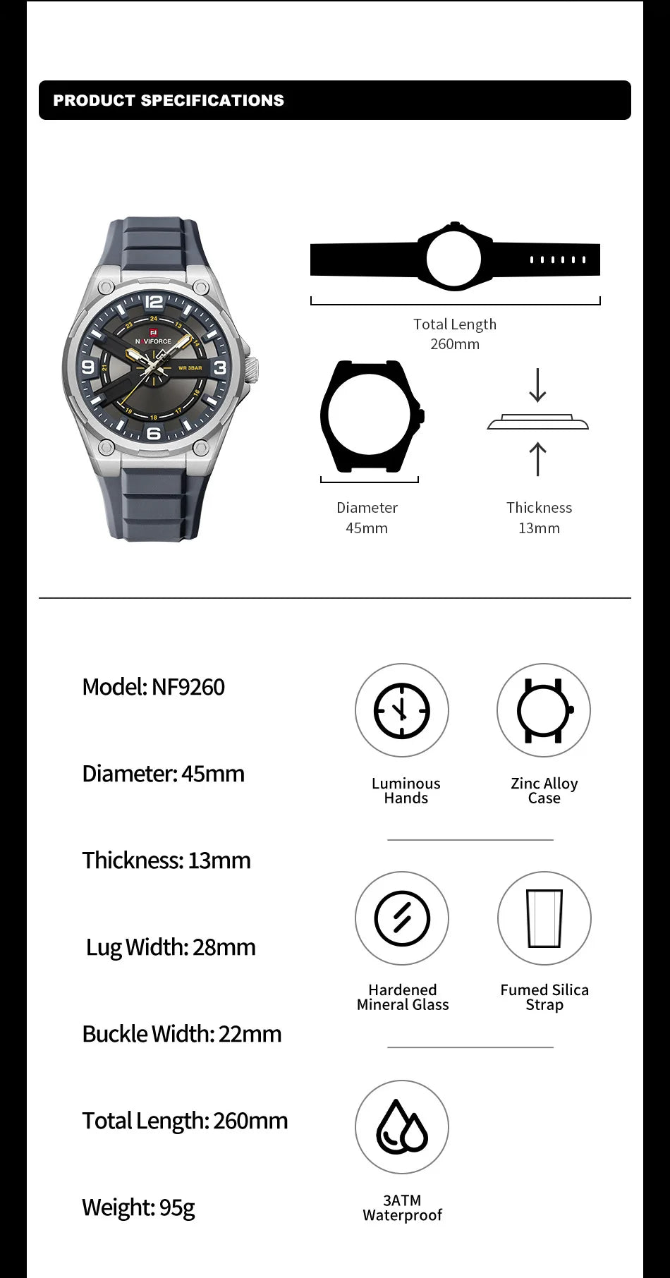 NAVIFOCE Luxury Business Men Waterproof Sport Watch Quartz Clock with Wheel Dial Silicone Man Gift Wristwatch Relogio Masculino