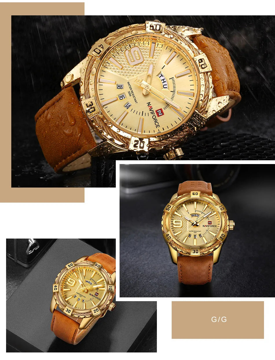 New NAVIFORCE Luxury Brand Men Fashion Watches Men's Waterproof Quartz Watch Male Clock With Box Set For Sale Relogio Masculino
