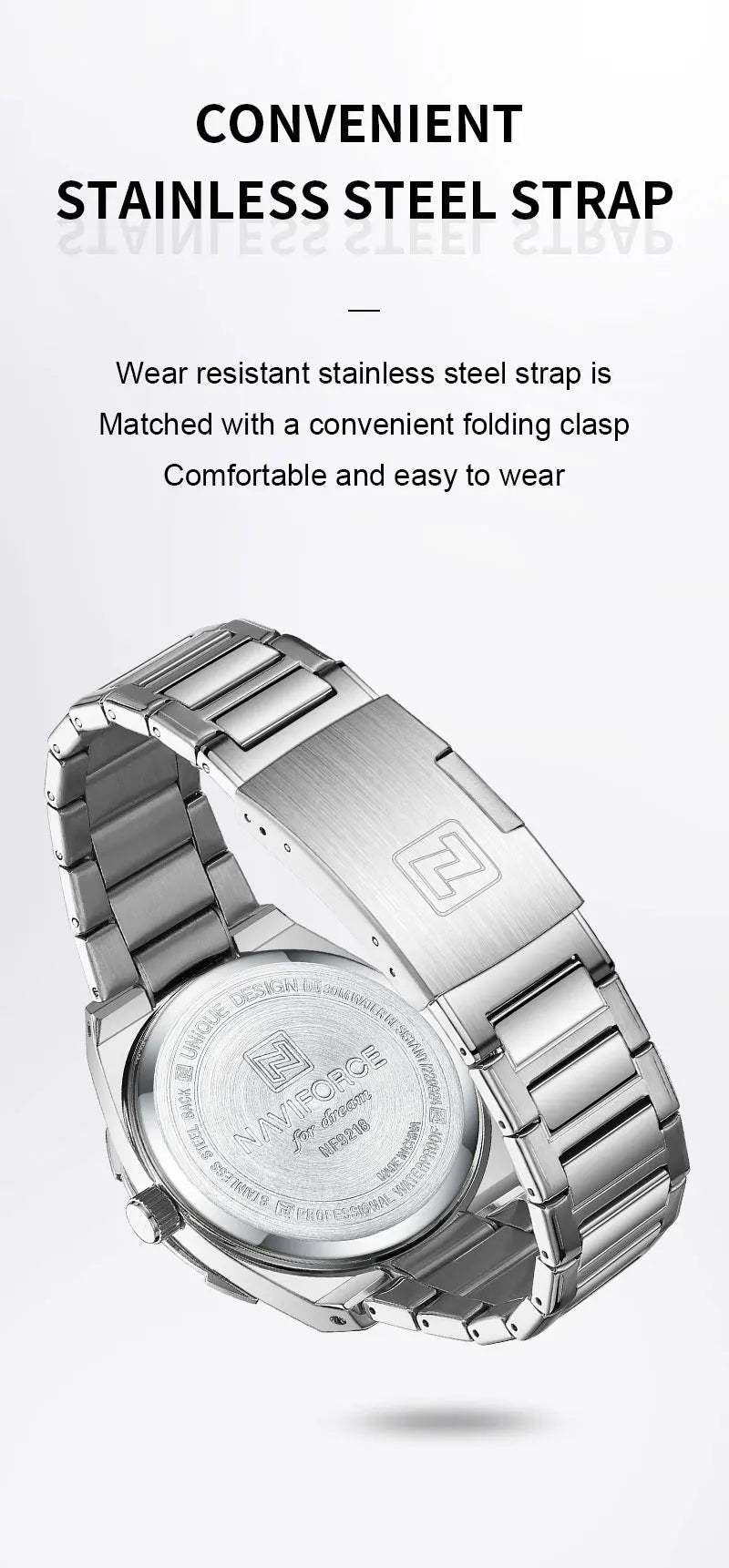 2023 Top Brand NAVIFORCE Men's Watches Fashion Casual Quartz Wristwatch Stainless Steel Waterproof Clock Relogio Masculino