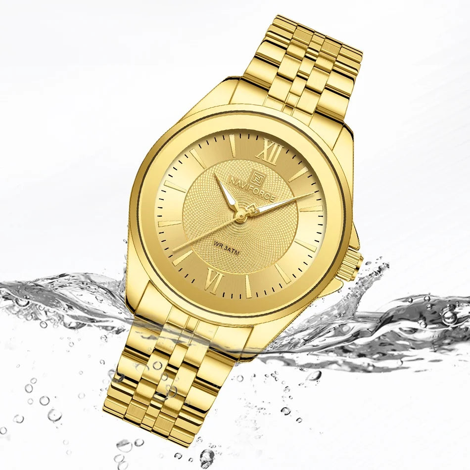 NAVIFORCE Women Watches Ladies Creative Watch Stainless Strap New Fashion Charm Quartz 30m waterproof Wristwatches Female Clock