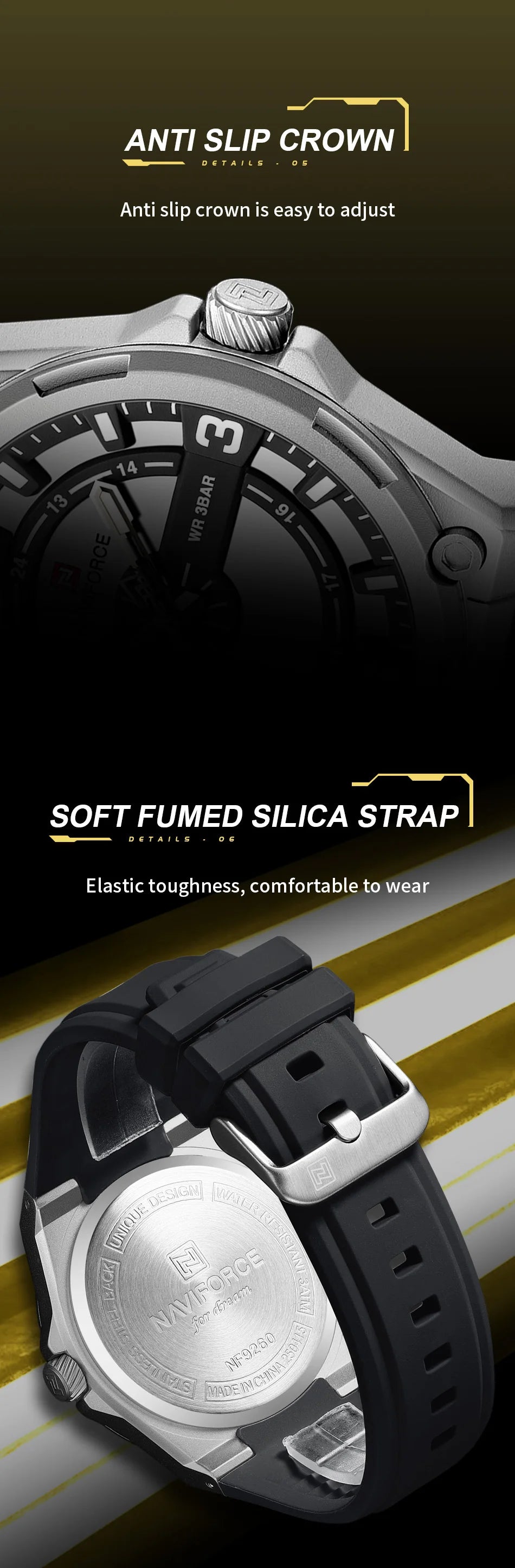 NAVIFOCE Luxury Business Men Watch Sport Men Watch Waterproof Quartz Clock Man Wheel dial WristWatch Relogio Masculino Silicone