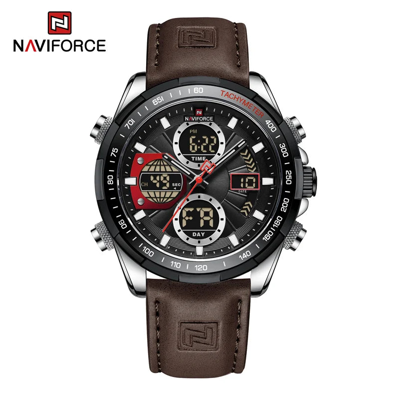 NAVIFORCE Men's Military Watch Multifunction Chronograph Sports 3ATM Waterproof with Alarm Day And Date Display Male Gifts Clock