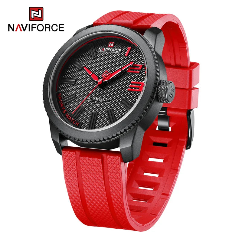NAVIFORCE Luxury Silicone Strap Mens Watches Waterproof Sport Quartz Military Watch Men Clock Relogio Masculino 2022 New Arrival